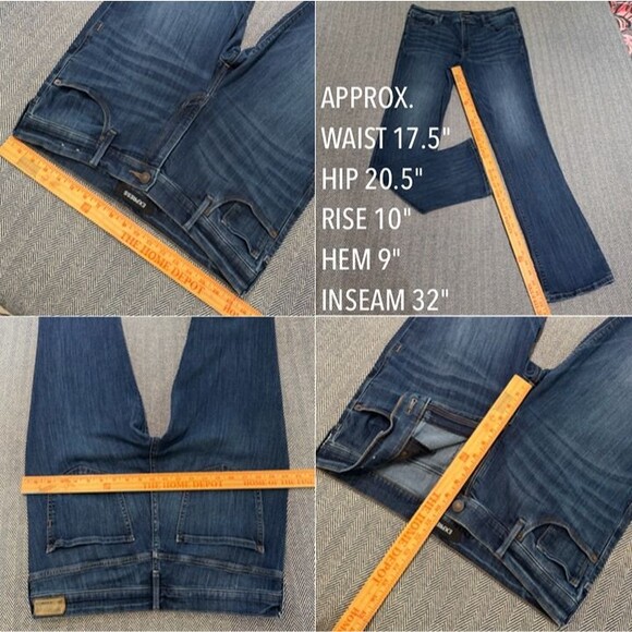 EXPRESS *OG* Fit Skyscraper Jeans Leg Lengthening Dark Wash Mid Rise Stretch 14 - Picture 12 of 12